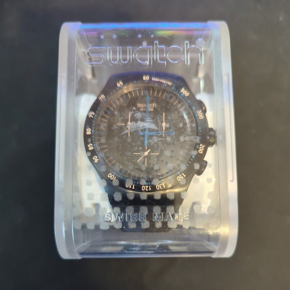 NEW Swatch Irony Blue in Dark Chronograph Men Watch YOB103 - Picture 11 of 12